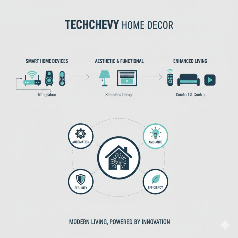 techchevy visual concept blending modern home decor planning with sleek digital UI